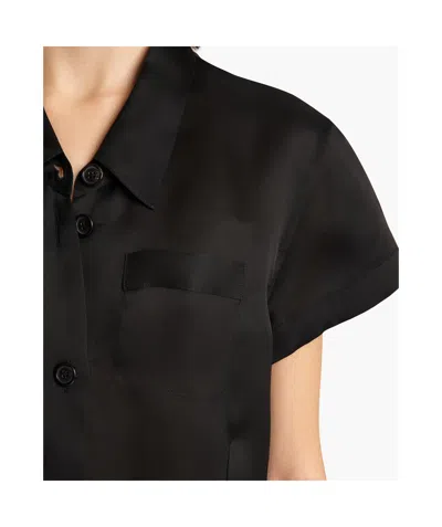 Khaite Effy Button-up Short-sleeve Dress In Black