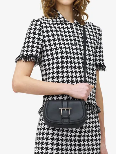 Alexander Mcqueen Mini T-bar Leather Shoulder Bag In Black