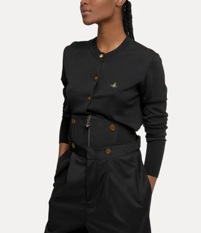 Vivienne Westwood Logo Embroidery Wool Knitted Cardigan In Multi