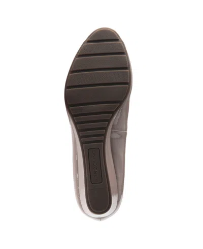 Bandolino Peep Toe Wedge Pump In Light Taupe Patent