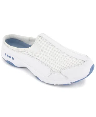 Easy Spirit Travel Time Womens Solid Leather Slip-on Sneakers In White,blue