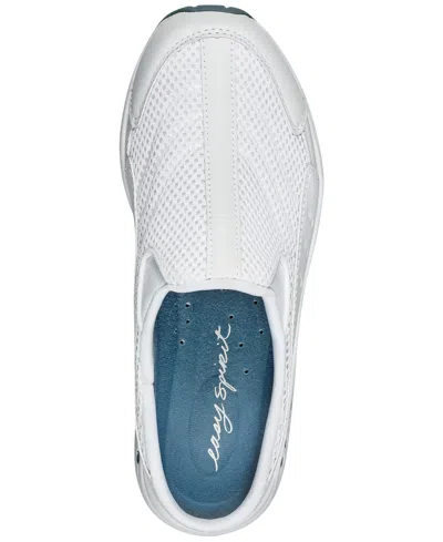 Easy Spirit Travel Time Womens Solid Leather Slip-on Sneakers In White,blue