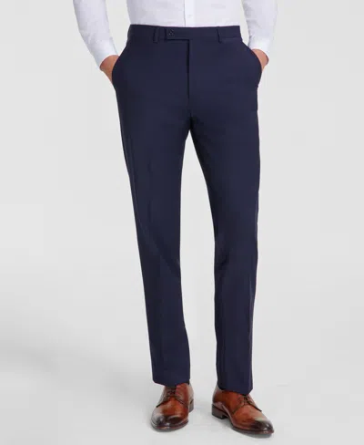 Calvin Klein Jace Mens Solid Wool Dress Pants In Blue