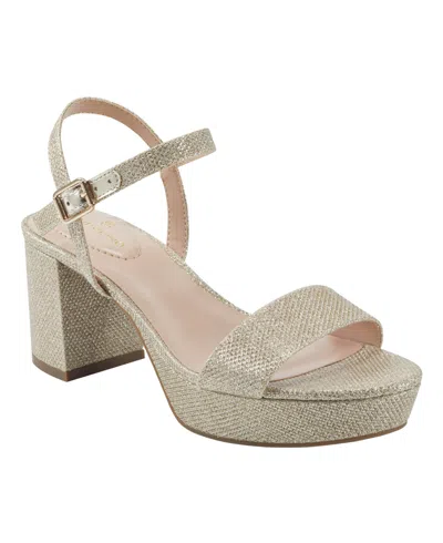 Bandolino Women's Pennie Platform Block Heel Sandals In Gold Glam