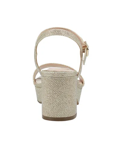 Bandolino Women's Pennie Platform Block Heel Sandals In Gold Glam