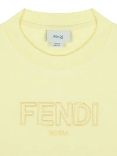 Fendi Kids Logo Sweatshirt In Yellow