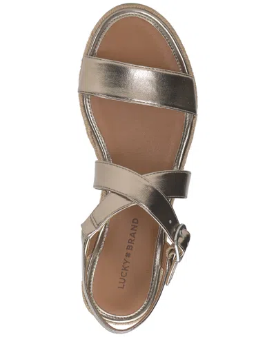Lucky Brand Women's Trianna Strappy Espadrille Wedge Sandals In Constellation Gold
