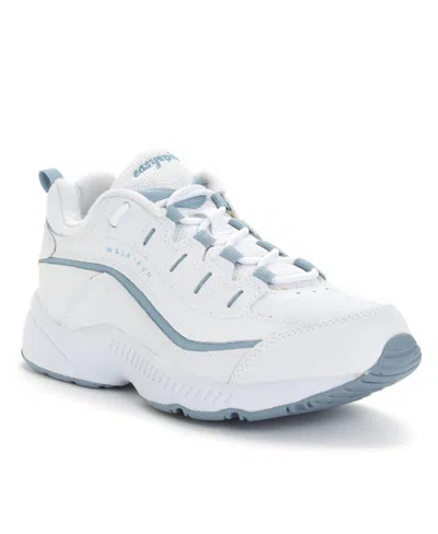Easy Spirit Women's Romy Sneaker - Medium Width In White/light Blue In White,light Blue