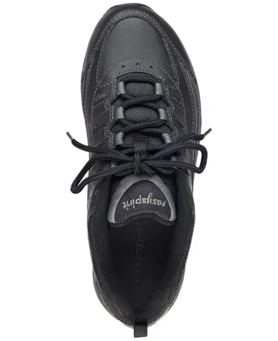 Easy Spirit Women's Romy Sneaker - Wide Width In Black/dark Grey In Black,dark Gray