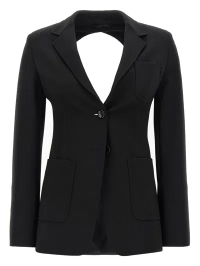 Max Mara Tailored Black Jacket With Classic Lapel In Black
