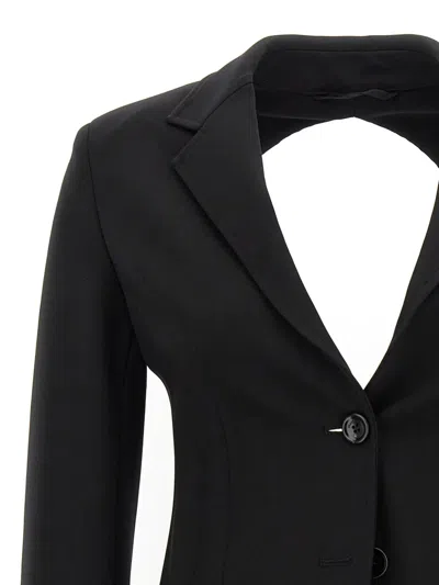 Max Mara Tailored Black Jacket With Classic Lapel In Black