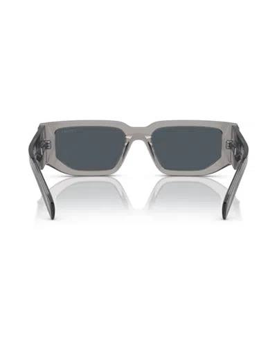 Prada Triangle-logo Rectangle-frame Sunglasses In Transparent Asphalt