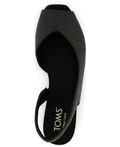 Toms Women's Briella Slingback Flat Raffia In Black Raffia