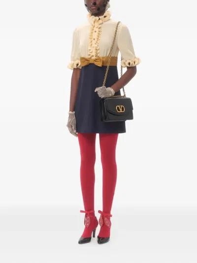 Valentino Garavani Crepe De Chine And Viscose Short Dress In Multi