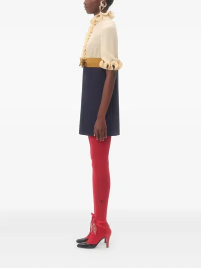 Valentino Garavani Crepe De Chine And Viscose Short Dress In Multi