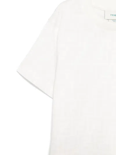 Fendi Ff-pattern T-shirt In White