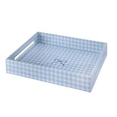 Addison Ross Blue Medium Gingham Tray
