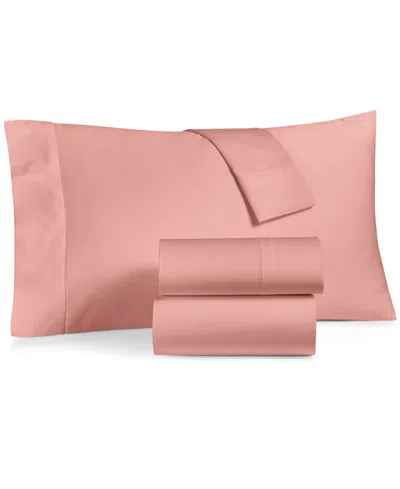Charter Club Solid 550 Thread Count 100% Cotton 4-pc. Sheet Set, California King, Exclusively At Macy's In Coral