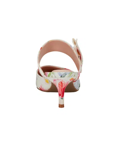 Bandolino Women's Millie Pointed Toe Kitten Heel Mules In Ivory Floral
