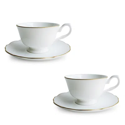 Twig New York Amelie Brushed Gold Espresso Cup & Saucer, Set Of 2 In Gold