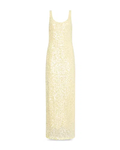 Milly Tatum Stretch Sequins Maxi Dress In Yellow