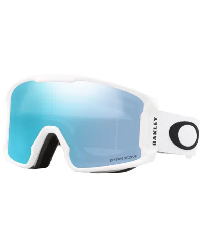 Oakley Unisex Line Miner Snow Goggles In White,prizm Snow Sapphire Iridium