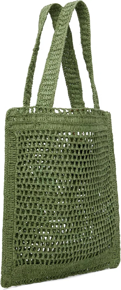Chloé Chloe Women Green Raffia Estate Banana Shopping Bag