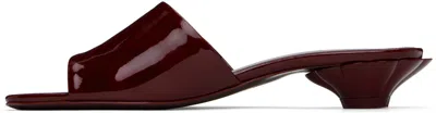 Chloé Burgundy Flower Sandals In 619 Obscure Red