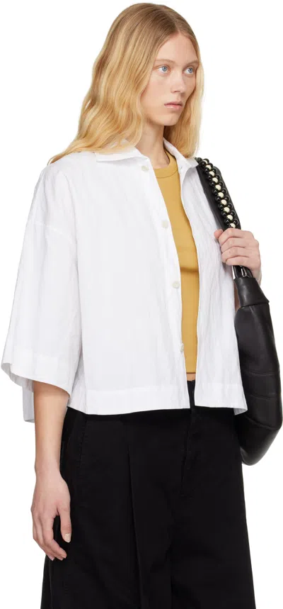 Toogood White 'the Camper' Shirt In Crumpled Cotton Chal