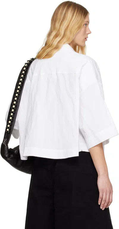 Toogood White 'the Camper' Shirt In Crumpled Cotton Chal