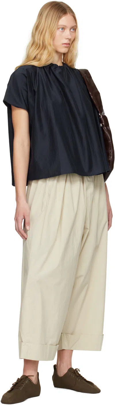 Toogood Navy 'the Poet' Top In Cotton Silk Ink