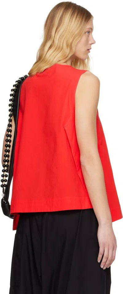 Toogood Red 'the Basketmaker' Tank Top In Fine Ripstop Jam