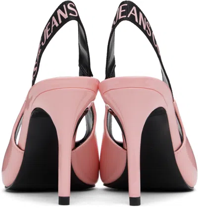 Versace Jeans Couture Pink Scarlett Slingback Mid Heels In E489 Peony