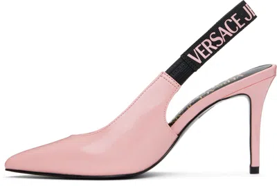 Versace Jeans Couture Pink Scarlett Slingback Mid Heels In E489 Peony