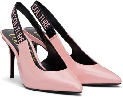 Versace Jeans Couture Pink Scarlett Slingback Mid Heels In E489 Peony
