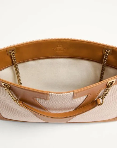 Valentino Viva Superstar Canvas Shoulder Bag In Nude