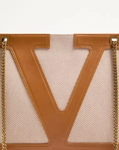 Valentino Viva Superstar Canvas Shoulder Bag In Nude