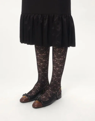 Valentino Valet Du Roi Slingback Ballerina Flats In Black/coffee In Black/coffee