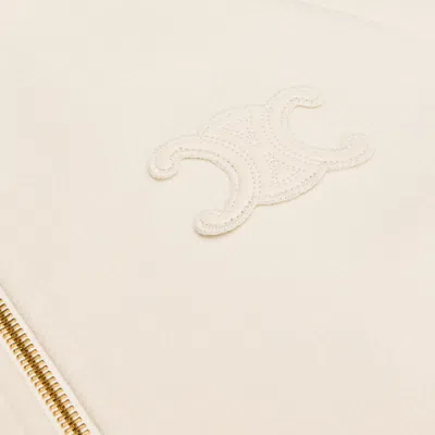 Celine Long Sleeve Hooded Sweatshirt In Ivory