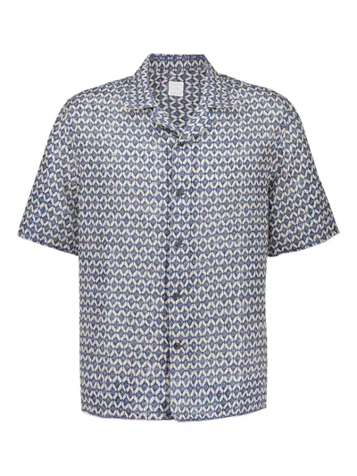 120% Lino Linen Shirt In Blue