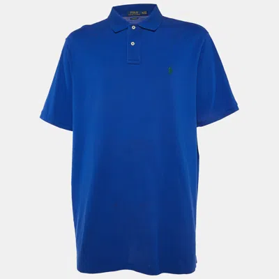 Pre-owned Polo Ralph Lauren Blue Embroidered Cotton Classic Fit Polo T-shirt Xxl