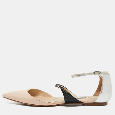 Pre-owned Jimmy Choo Multicolor Leather Pointed Toe Flats Size 39.5