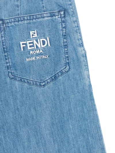 Fendi Kids Jeans In Blue