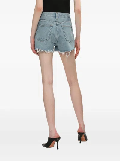 Agolde Ripped Denim Shorts In Anmt