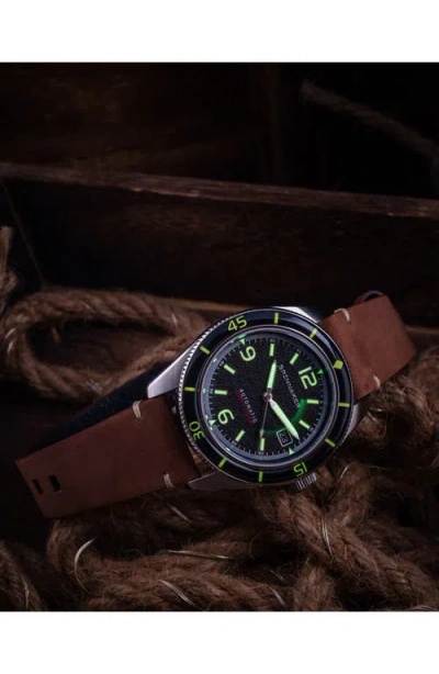 Spinnaker Fleuss Automatic Leather Strap Watch, 43mm In Brown