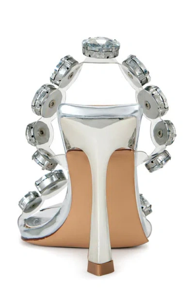Azalea Wang Paolina Pointed Toe Slide Sandal In Silver