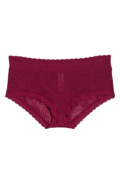 Meundies Allover Lace Hipster Briefs In Burgundy
