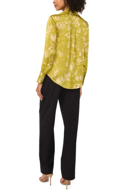 Vince Camuto Charmeuse Button-up Top In Green Oasis