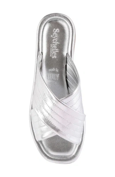 Seychelles World View Ii Slide Sandal In Silver