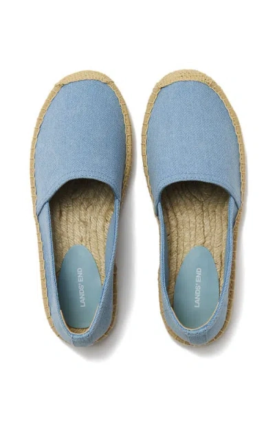 Lands' End Classic Espadrille Flats In Light Wash